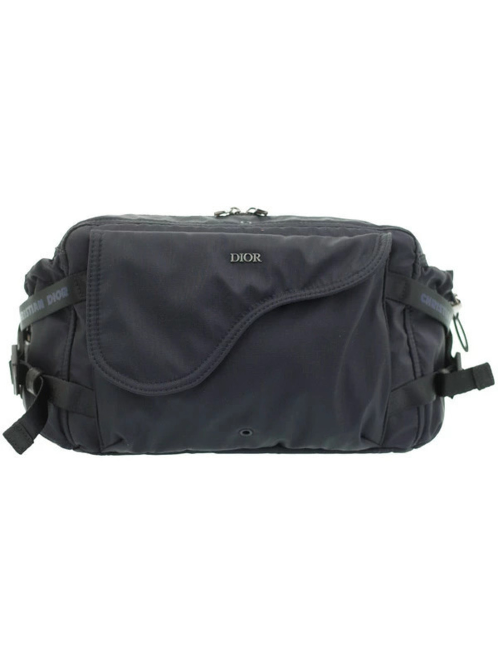 Christian Dior Saddle Belt Bag Waist in black asymmetric Saddle flap